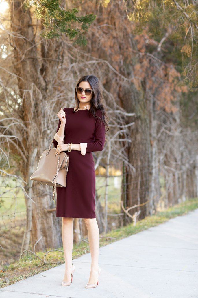 burgundy dress with tan shoes Londoner Edwardian Oxfords (Cherry)