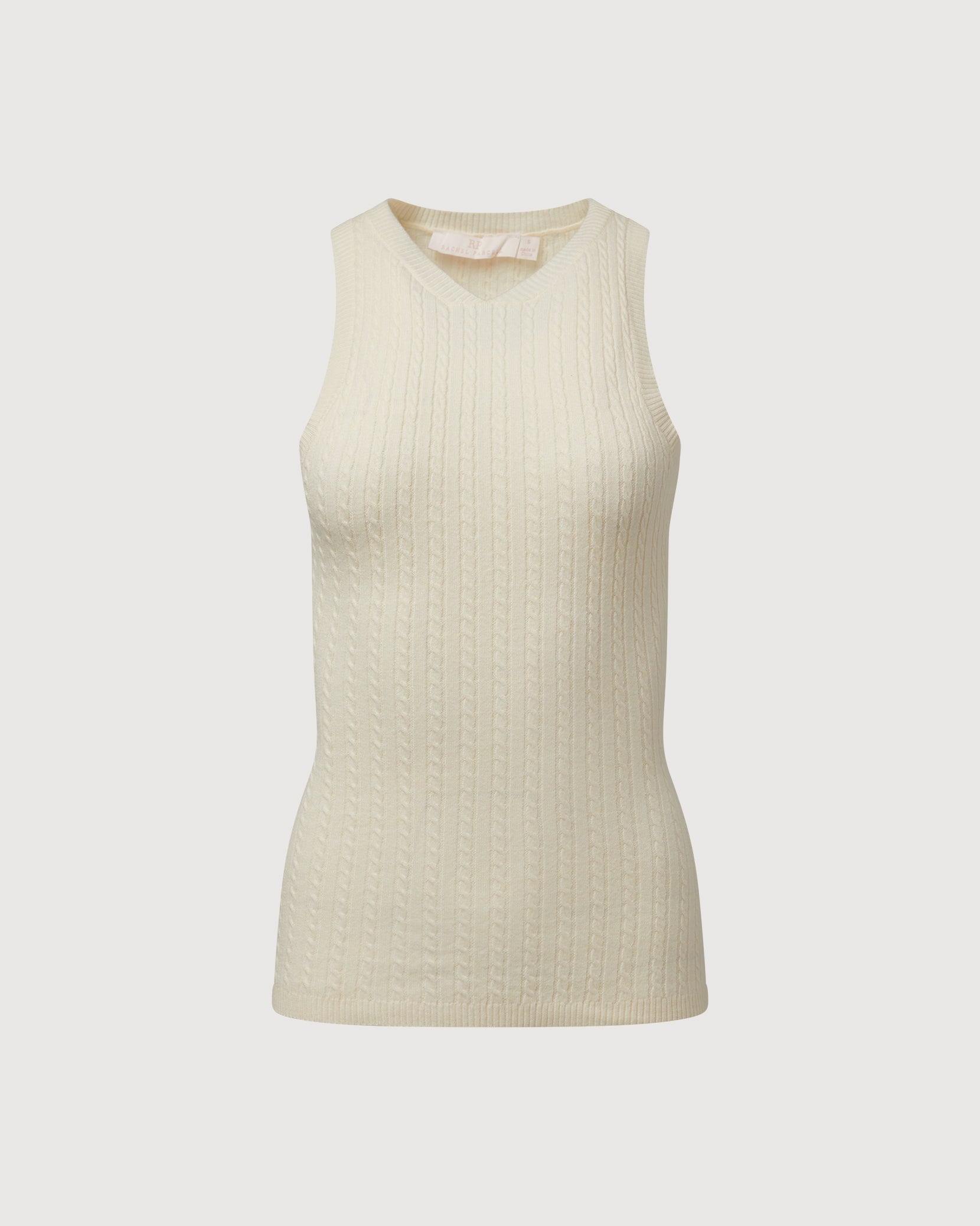 Striped Ribbed Tank Top - Camel/Ivory