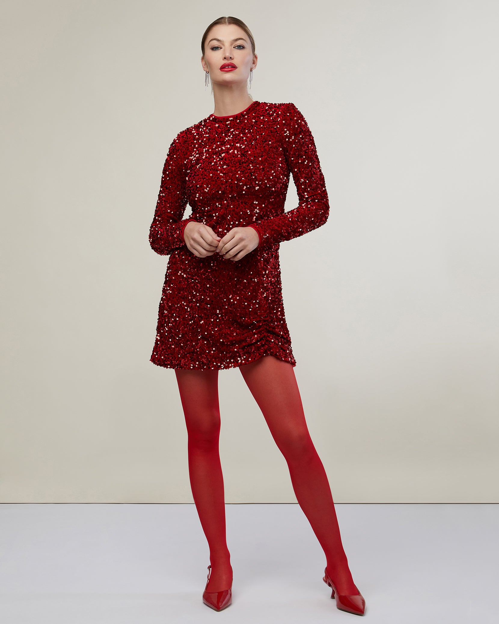 Red Sequins on Stretch