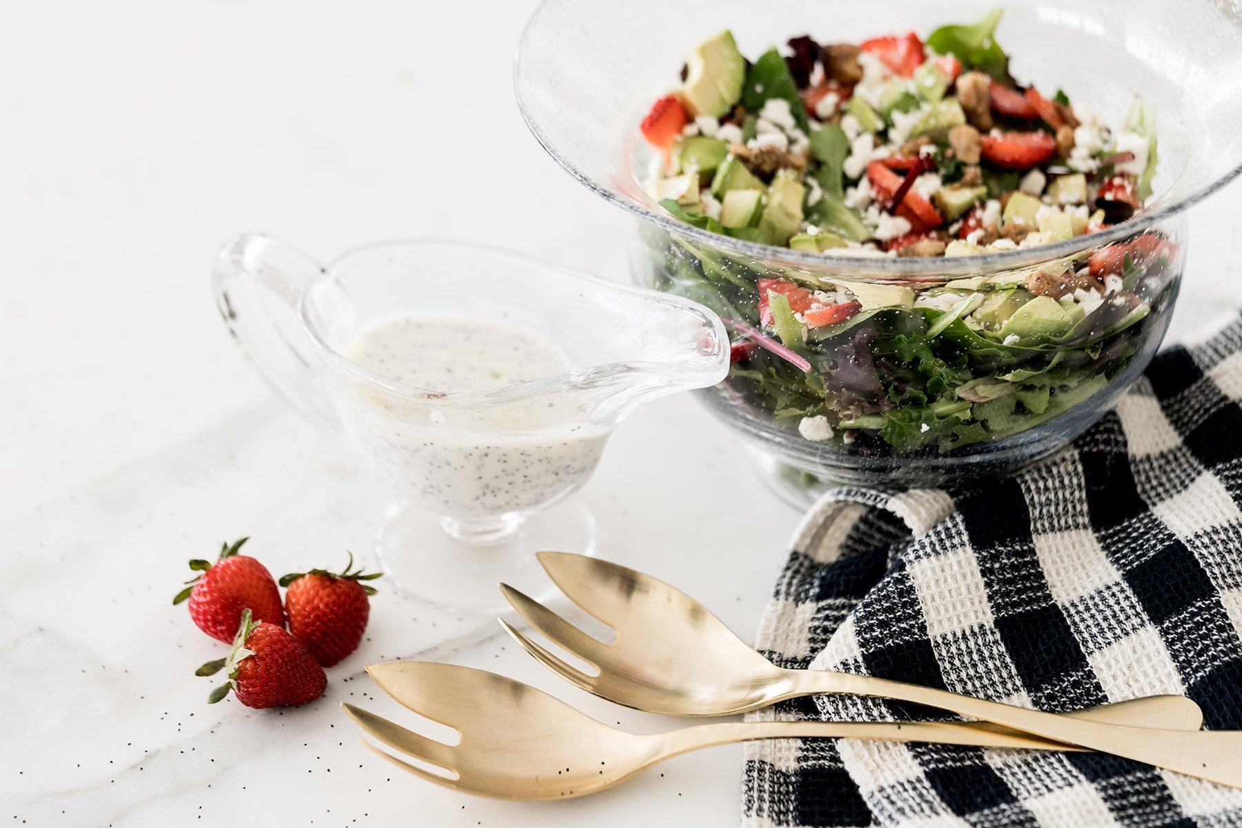 An Easy and Satisfying Strawberry Avocado Crunch Salad with the Best Dressing