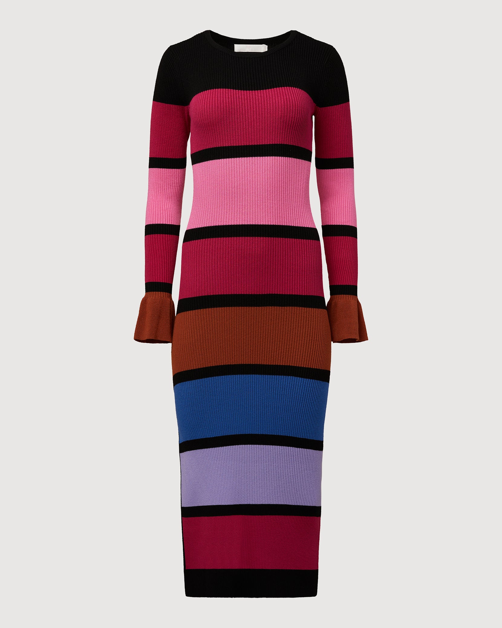 Warehouse neutral hotsell stripe midi dress