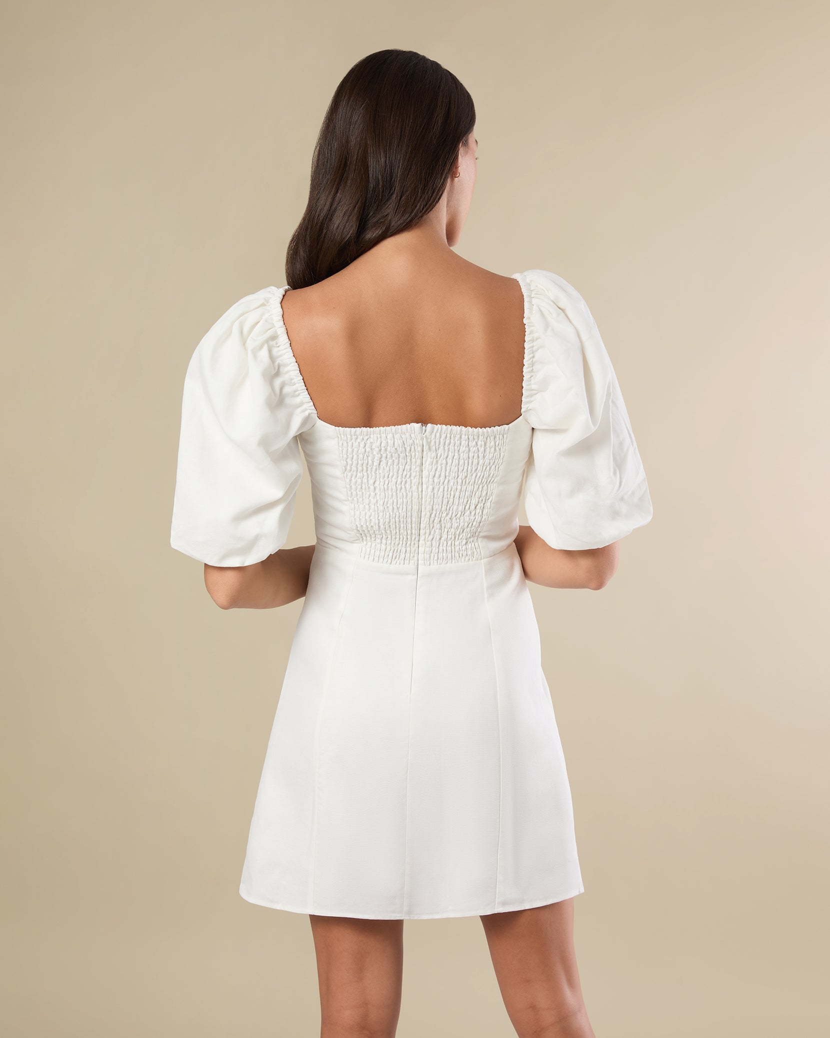 White Bridal Shower, offers Garden Party-Reformation Zula Linen Mini Puff Sleeve Dress8