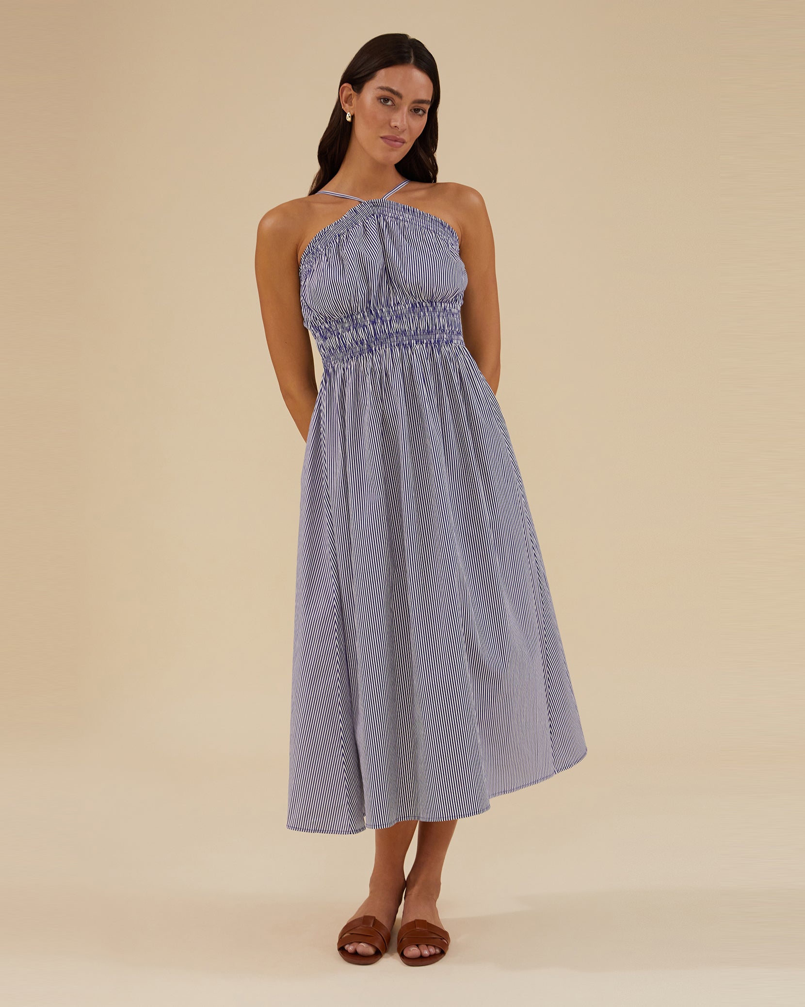 Rachel Parcell Stripe Lace Midi Dress