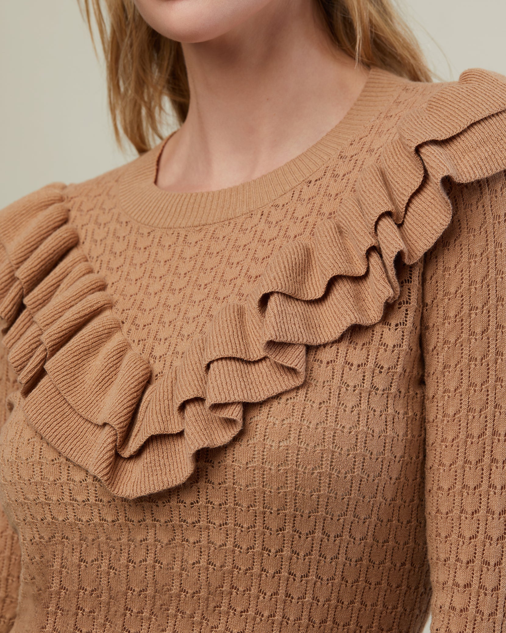 Pointelle Ruffle Sweater – Rachel Parcell, Inc.