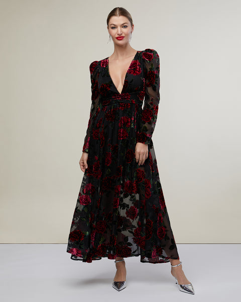 Puff Sleeve Burnout Velvet Dress – Rachel Parcell, Inc.