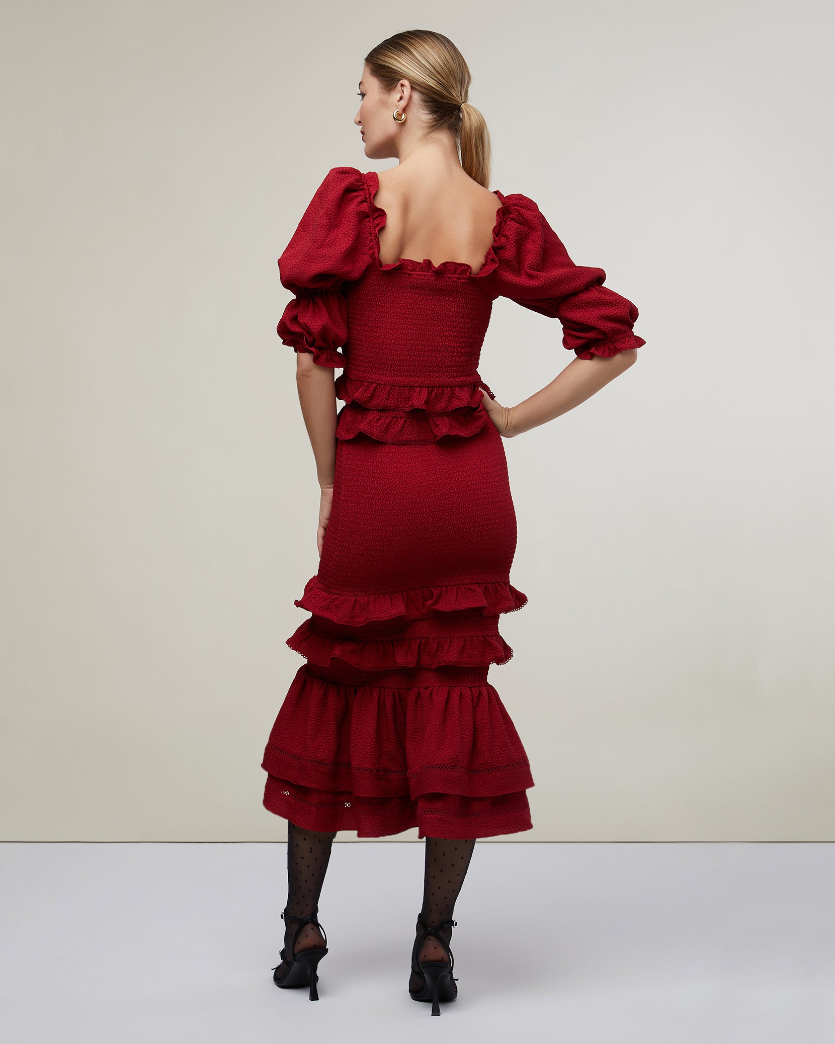Jaquard Smocked Midi Dress – Rachel Parcell, Inc.