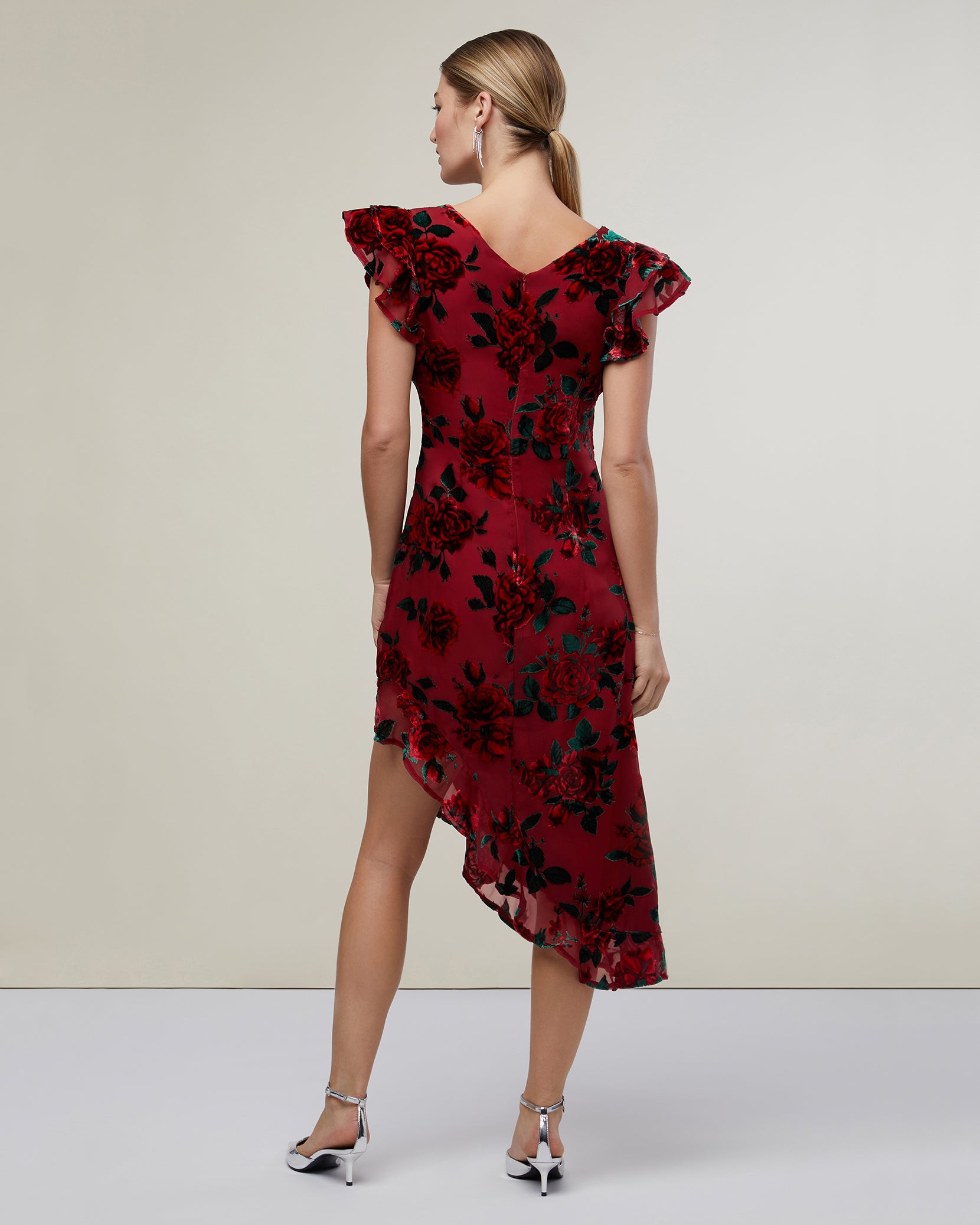 Ruffle Asymmetrical High Low Midi Dress – Rachel Parcell